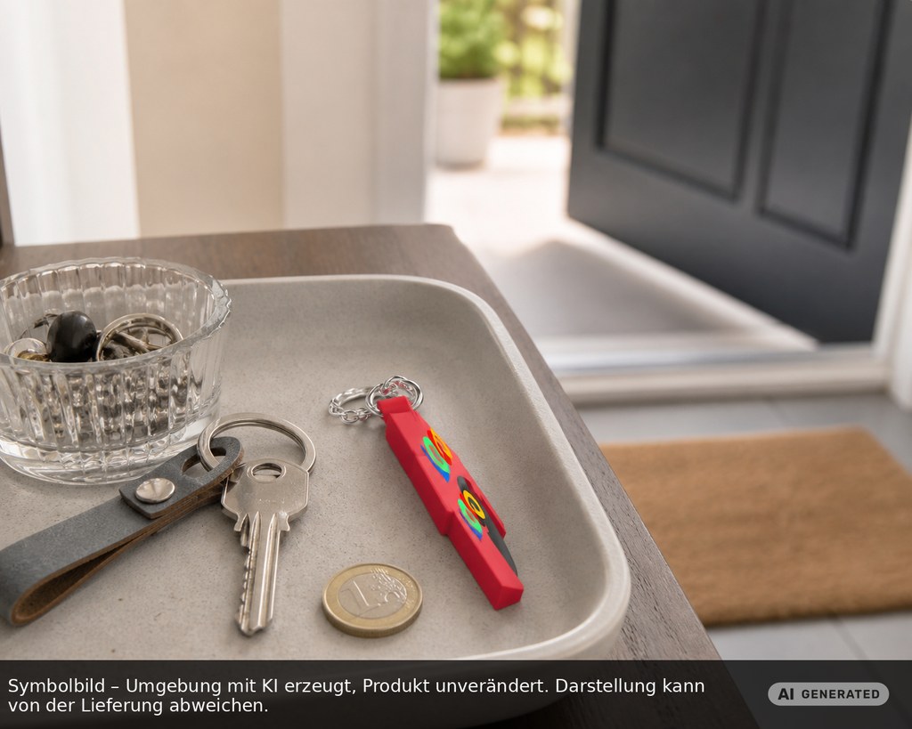 Chiphalter mit 1€-Chip "Haus" als Werbeartikel mit Logo bedrucken