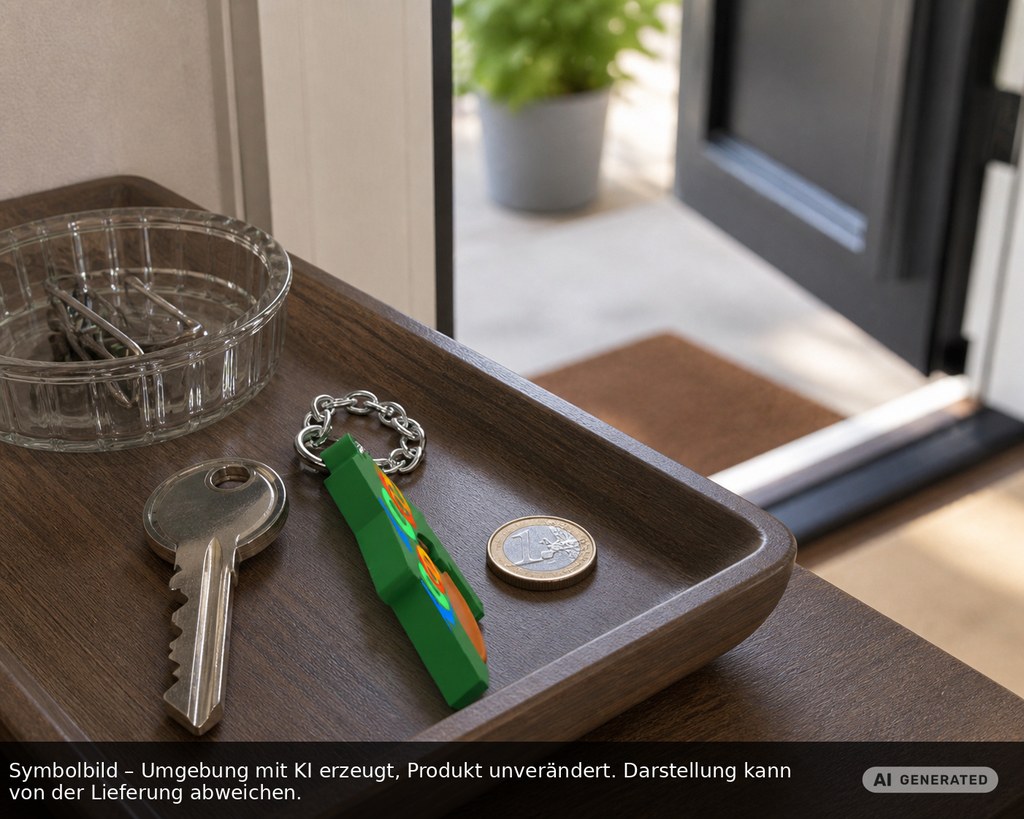 Chiphalter mit 1€-Chip "Haus" als Werbeartikel mit Logo bedrucken