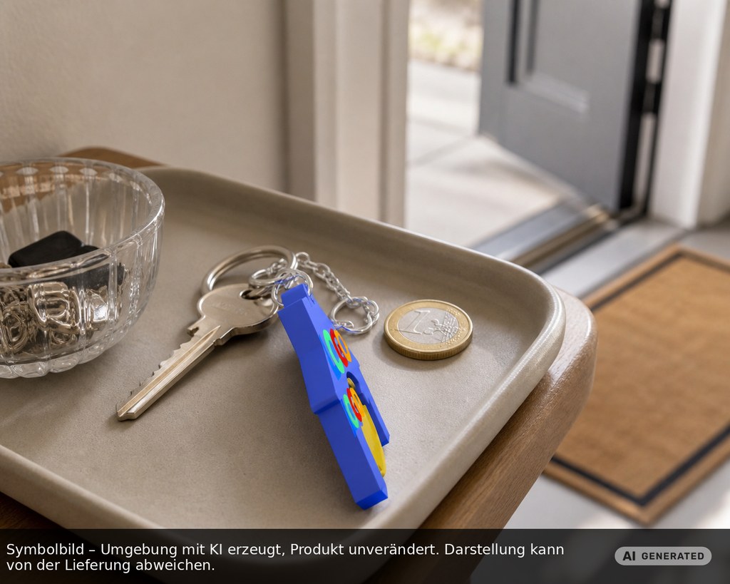 Chiphalter mit 1€-Chip "Haus" als Werbeartikel mit Logo bedrucken