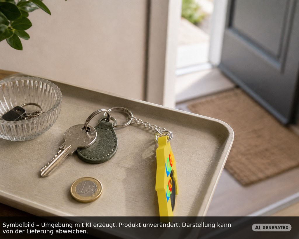 Chiphalter mit 1€-Chip "Haus" als Werbeartikel mit Logo bedrucken