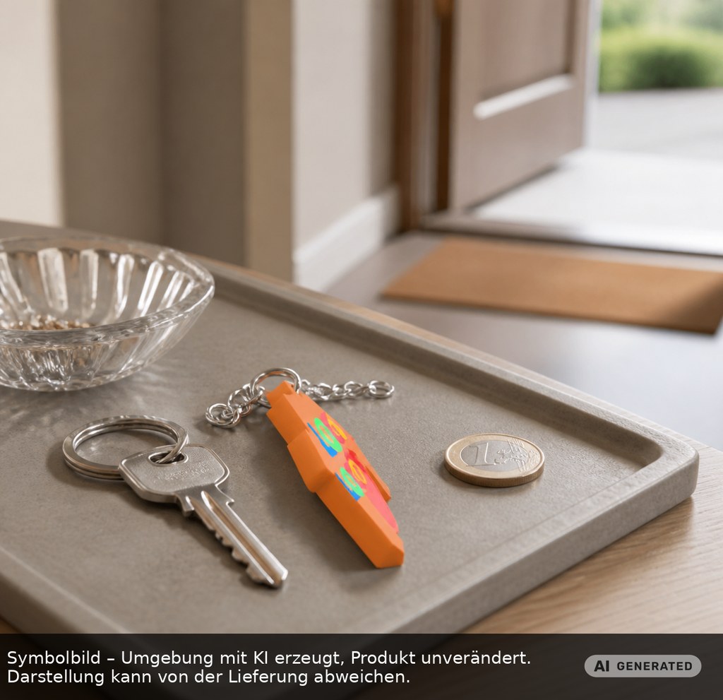 Chiphalter mit 1€-Chip "Haus" als Werbeartikel mit Logo bedrucken