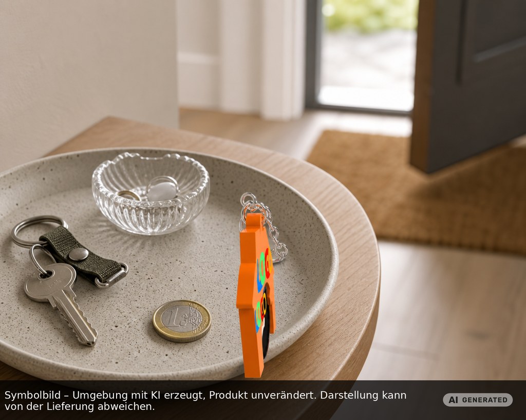 Chiphalter mit 1€-Chip "Haus" als Werbeartikel mit Logo bedrucken