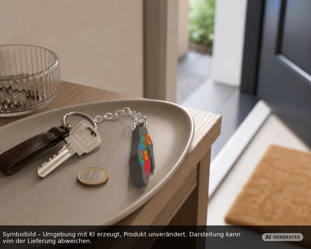 Chiphalter mit 1€-Chip "Haus" als Werbeartikel mit Logo bedrucken