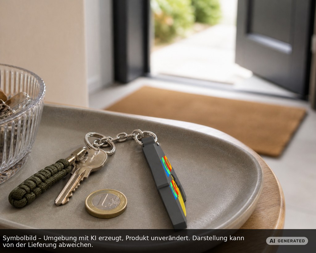 Chiphalter mit 1€-Chip "Haus" als Werbeartikel mit Logo bedrucken