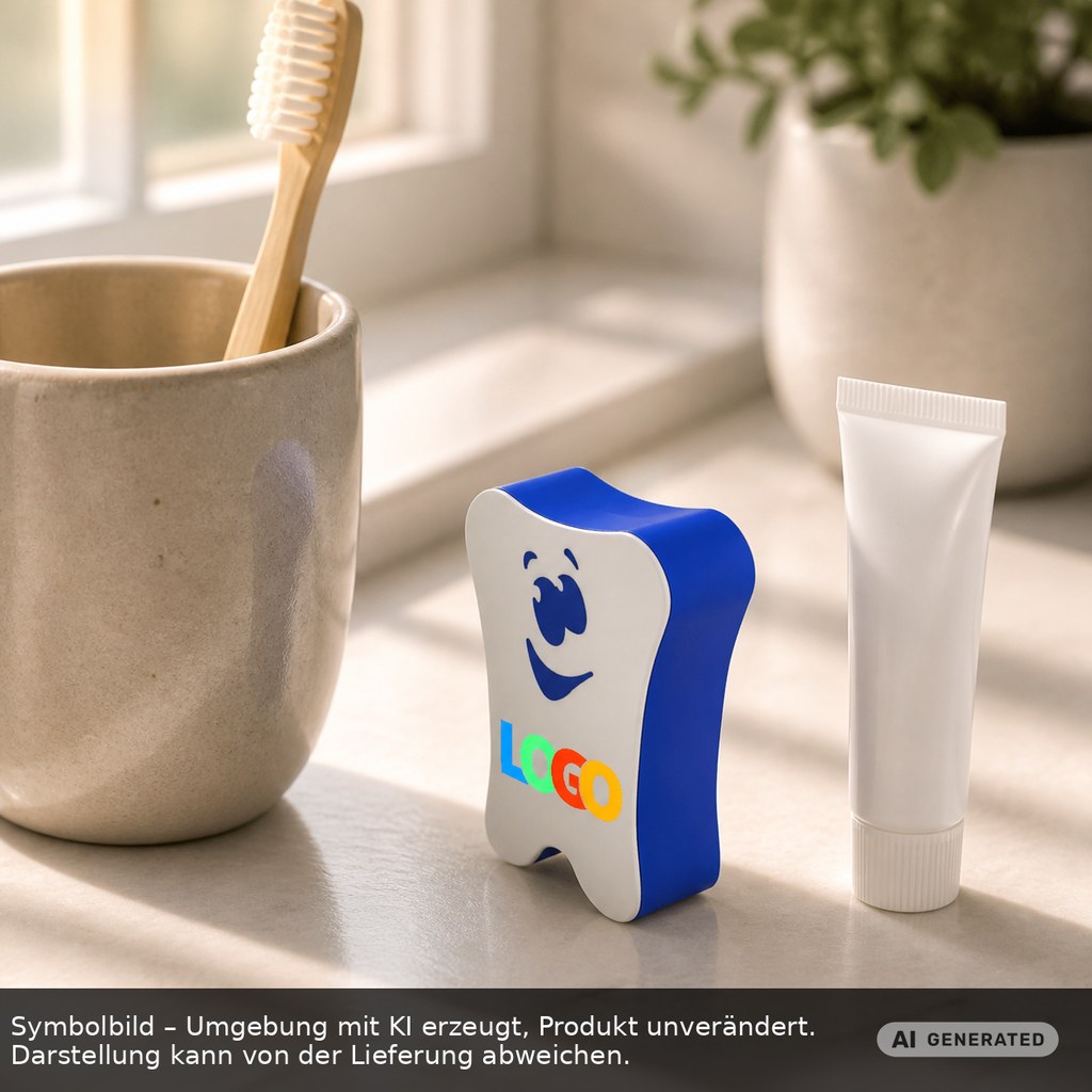 Zahnseide "Gesicht" als Werbeartikel mit Logo bedrucken