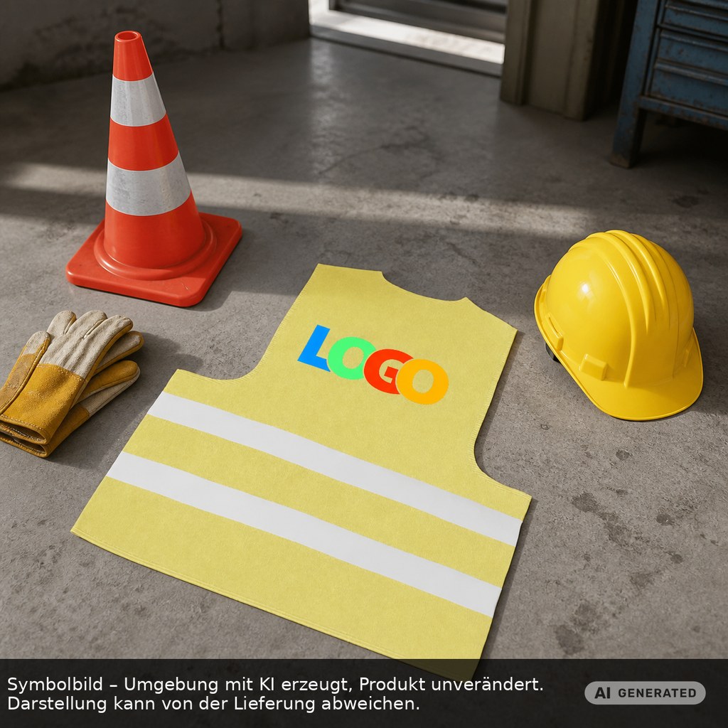 Sicherheits-Warnweste als Werbeartikel mit Logo bedrucken