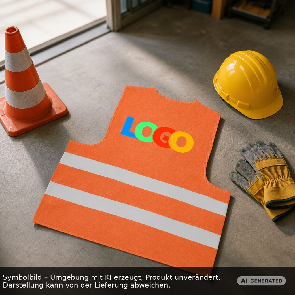 Sicherheits-Warnweste als Werbeartikel mit Logo bedrucken