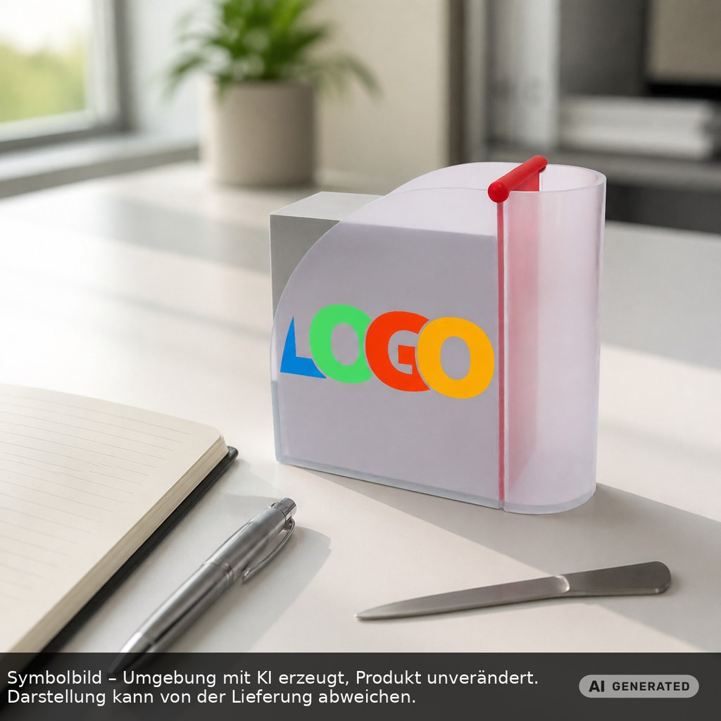 Zettelbox mit Köcher "Design" als Werbeartikel mit Logo bedrucken
