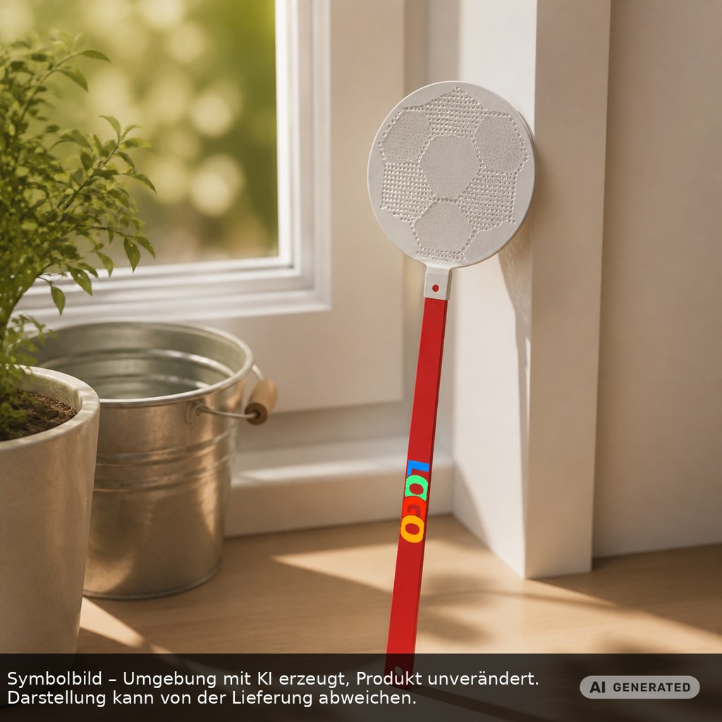 Fliegenklatsche "Fußball" als Werbeartikel mit Logo bedrucken