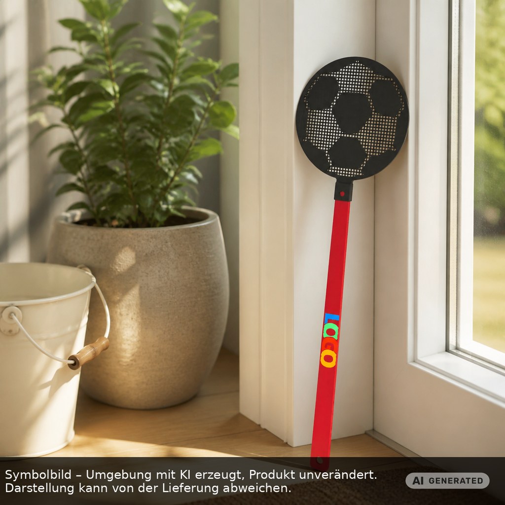Fliegenklatsche "Fußball" als Werbeartikel mit Logo bedrucken