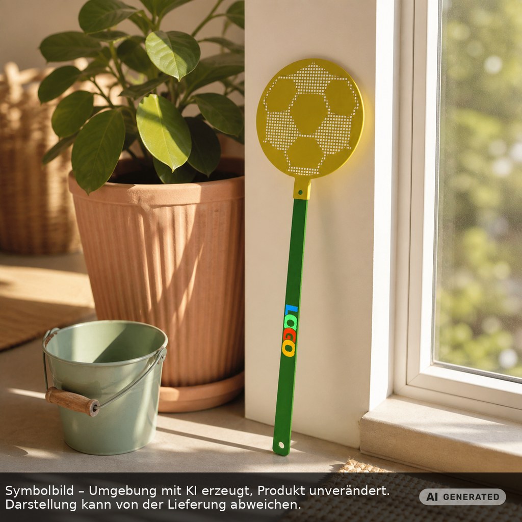 Fliegenklatsche "Fußball" als Werbeartikel mit Logo bedrucken