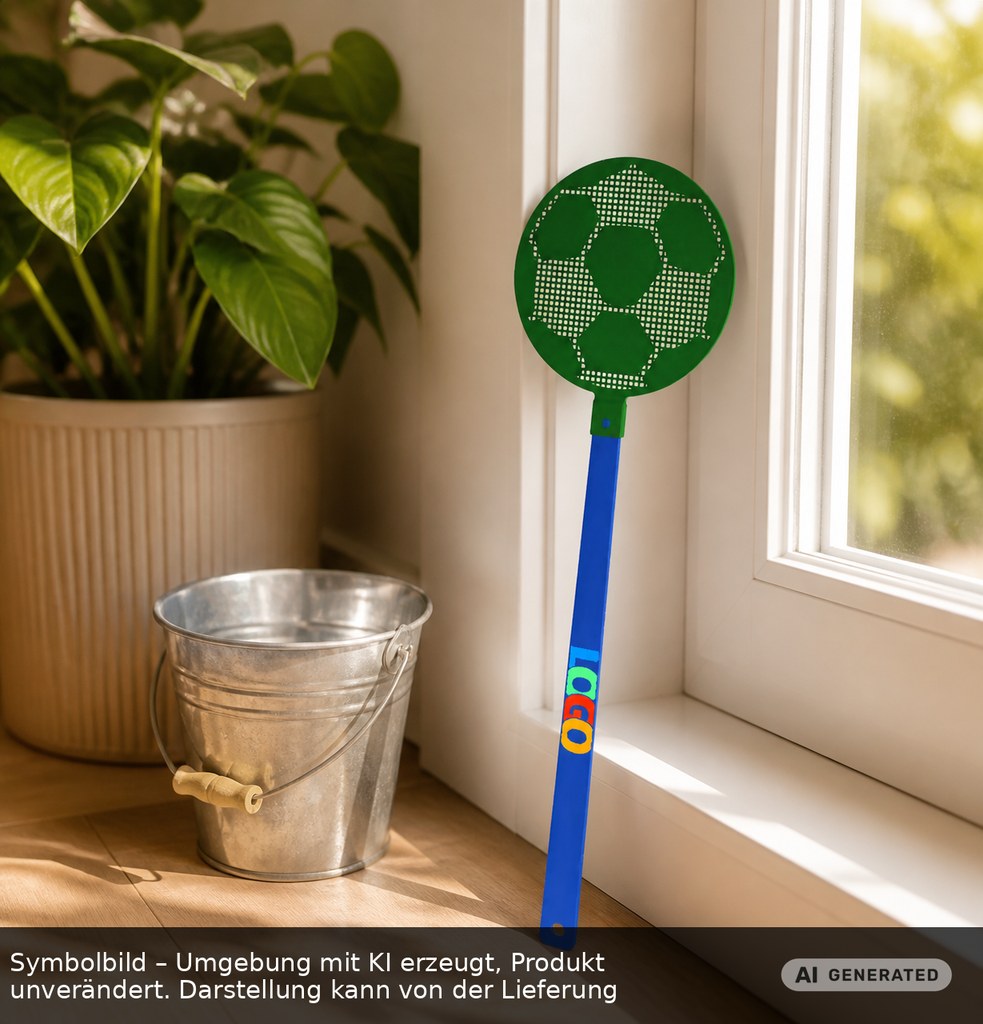 Fliegenklatsche "Fußball" als Werbeartikel mit Logo bedrucken