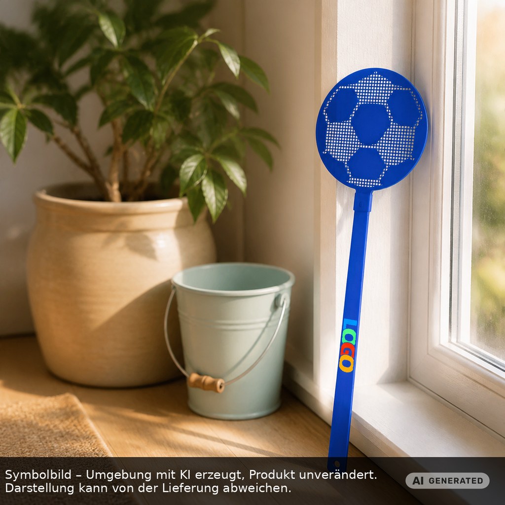Fliegenklatsche "Fußball" als Werbeartikel mit Logo bedrucken