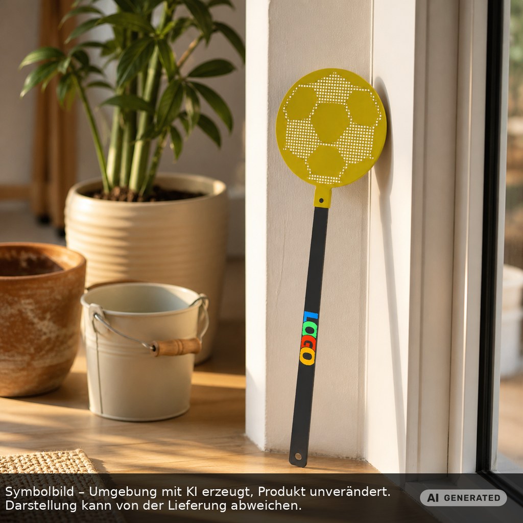 Fliegenklatsche "Fußball" als Werbeartikel mit Logo bedrucken