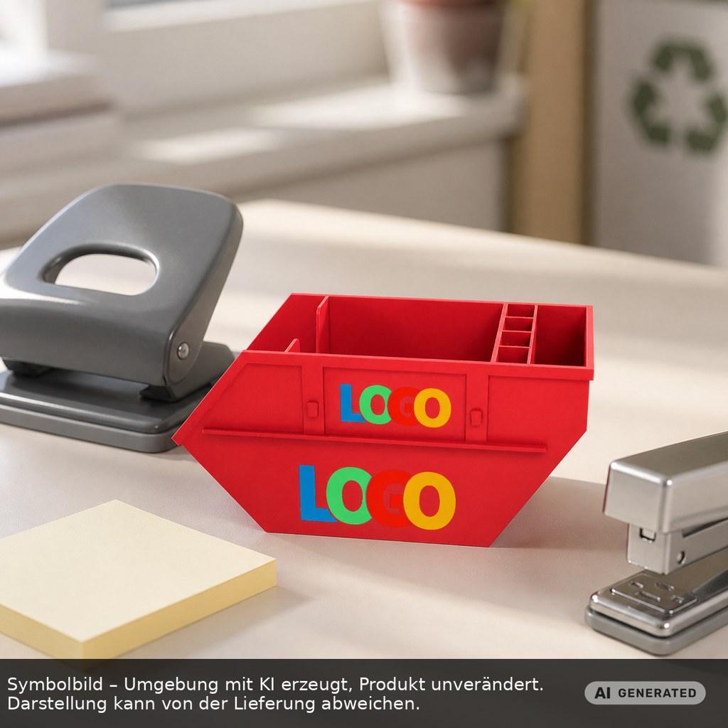 Zettelbox mit Köcher "Container" als Werbeartikel mit Logo bedrucken