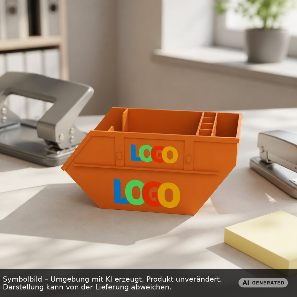 Zettelbox mit Köcher "Container" als Werbeartikel mit Logo bedrucken
