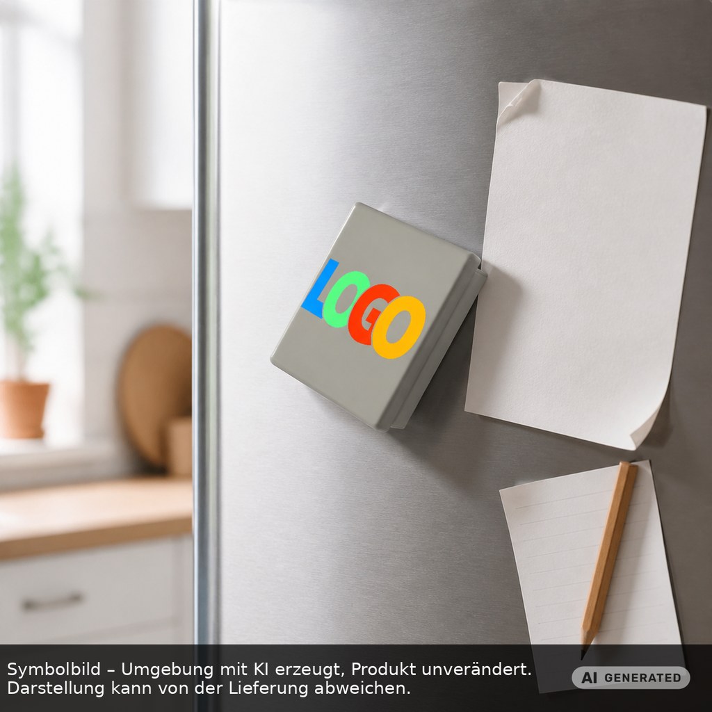 Magnet, quadratisch als Werbeartikel mit Logo bedrucken