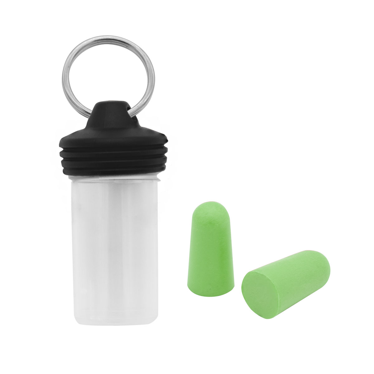 EasyPlug in transparenter Runddose als Werbeartikel mit Logo bedrucken