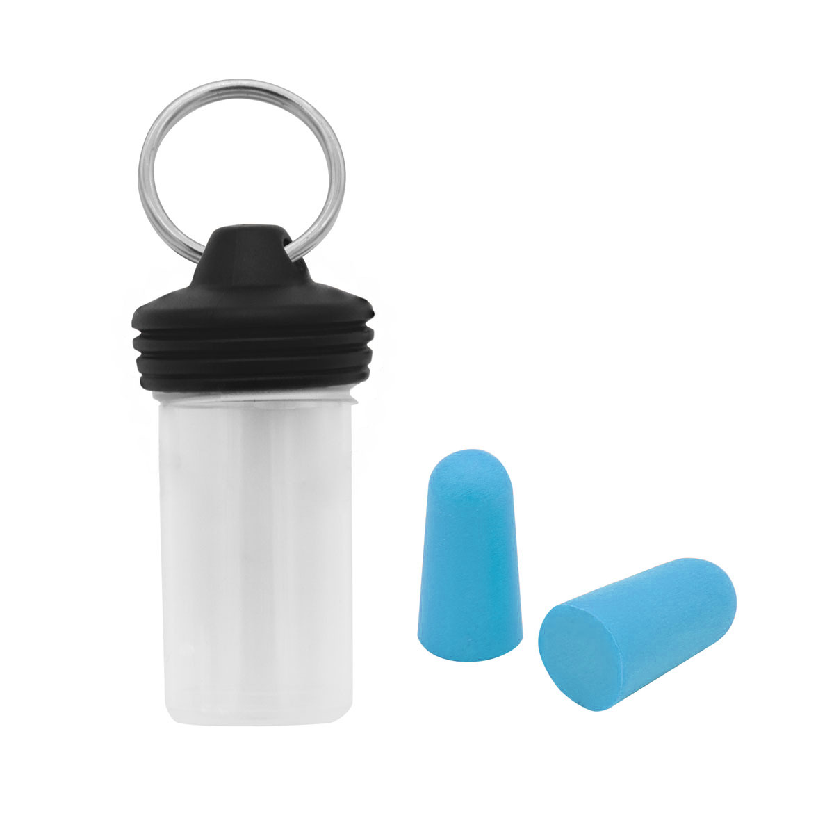 EasyPlug in transparenter Runddose als Werbeartikel mit Logo bedrucken