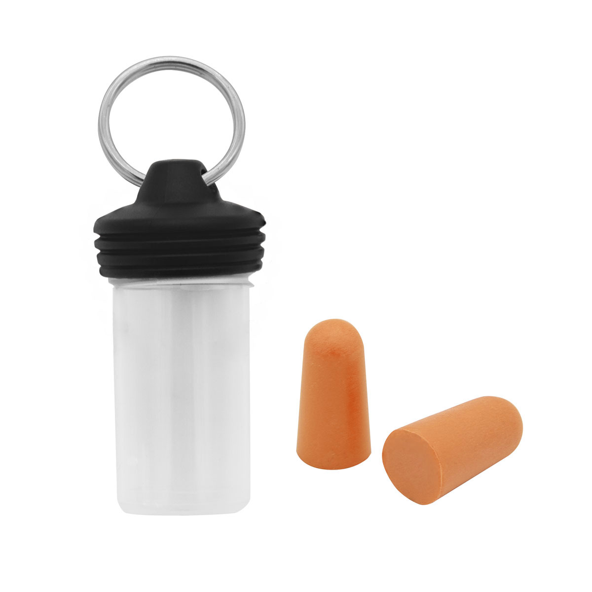 EasyPlug in transparenter Runddose als Werbeartikel mit Logo bedrucken